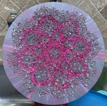 ~Silver and Pink~Glitter, Crushed/Broken Glass, Canvas Painting Abstract... - $30.98