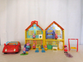 Peppa Pig&#39;s Deluxe House Playset +  Figures + Furniture + Playground games + Car - £29.61 GBP