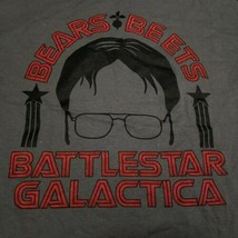 The Office Bears Beets Dwight Silhouette T-Shirt New Gray Red XXL - $19.79