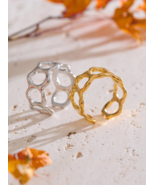 Modern Statement Openwork Geometric Adjustable Ring in Gold and Silver - $24.95