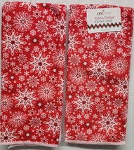 Set of 2 Printed Microfiber Towels 15&quot;x25&quot;,CHRISTMAS,WINTER,SNOWFLAKES O... - £8.56 GBP