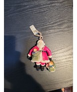 Holiday Eleganc Clay Santa Moving Legs Ornament Santa Claus 5.5x4 - $22.43 CAD