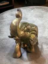 Finely carveded brass statue of an entire elephant, created in India by ... - $100.00