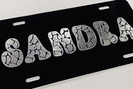 Custom Personalized Animal Cow Print Name Diamond Etched License Plate Car Tag - £22.10 GBP