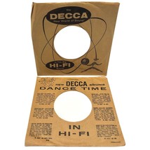 Decca Records Company Sleeves 45 RPM Vinyl Lot of 2 Hi Fi Dance Time New... - $11.87