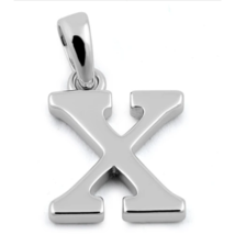 Block Letter Initial X Pendant Necklace Solid 925 Sterling Silver - £13.40 GBP