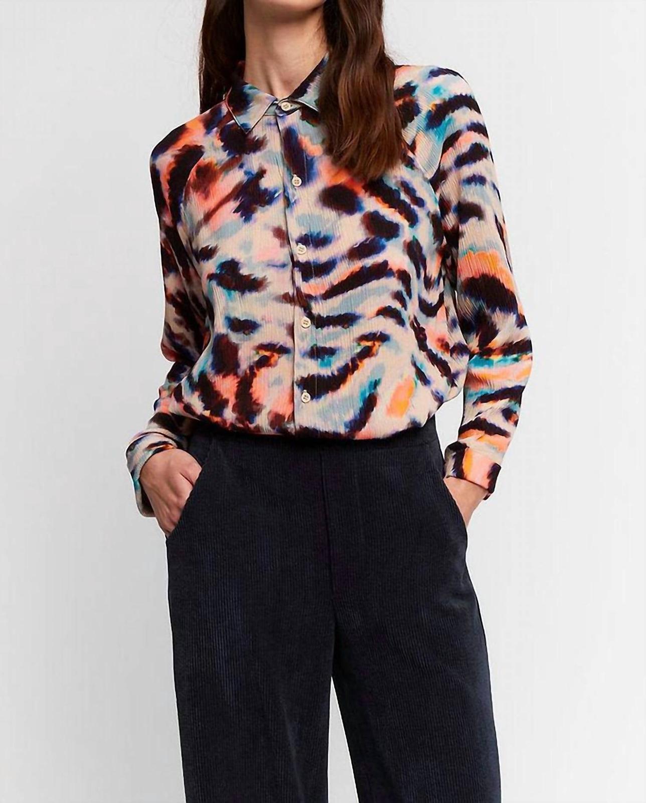 Aldo Martins Chloe Button Front Blouse Zebra Multi - $75.00