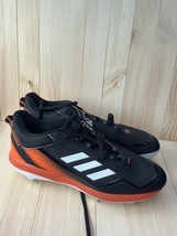 NEW Adidas Icon 7 Black/Orange/White Metal Baseball Cleats Size Men's 14 S23857 - $46.71