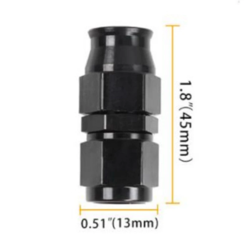 1 Piece Black AN6 Straight 90 Degree Oil Fuel Swivel Hose End Fitting Oil Hose E - £42.82 GBP