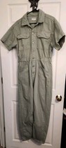 Free People Marci Coverall Cotton Denim Jumpsuit in Washed Army Green Sz... - $72.95