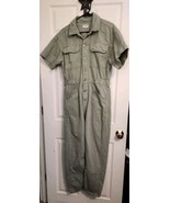 Free People Marci Coverall Cotton Denim Jumpsuit in Washed Army Green Sz... - $99.98 CAD