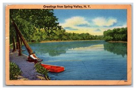 Generic Scenic Greetings Lakeside Spring Valley New York NY Linen Postcard R13 - £2.77 GBP