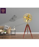 Electric Antique Pedestal Fan with wooden tripod Floor Fan Home Office D... - £147.75 GBP