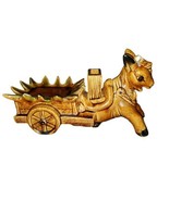 Vintage Wooden Donkey Cart Planter Rustic Farmhouse Decor Figurine 12.5&quot; - £20.92 GBP