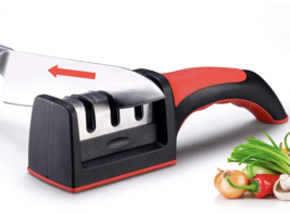 TryMyChow Knife Sharpener 3 Stage Knife Sharpening Tool for Dull Steel, Paring. - £15.03 GBP