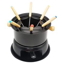 Mini Stainless Steel Fondue Pot Set Cheese Chocolate Fondue 6 Dipping Fo... - $46.99
