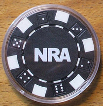 (1) NRA - National Rifle Association Poker Chip Golf Ball Marker - Black - £6.33 GBP