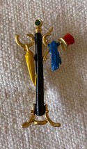 ⭕VTG, Art Deco, brooch, pin, enameled, hand painted, 4cm high, never used - $263.84 MXN