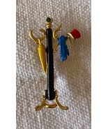 ⭕VTG, Art Deco, brooch, pin, enameled, hand painted, 4cm high, never used - $263.43 MXN