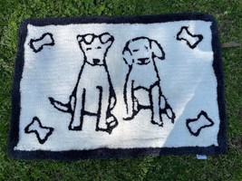 Pet Pals White and Black Soft Puppy Throw Rug Dogs Bones Fuzzy Rug - £7.81 GBP