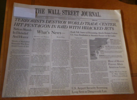 Wall St Journal Coverage of the Sept 11, 2001 attacks on the World Trade... - $409.66 MXN