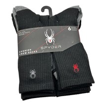 Spyder Crew Socks Mens Size 6-12 Shoe 6 pairs - Black with red and gray ... - $18.99