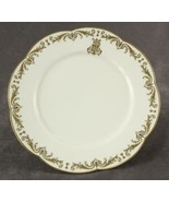 Antique China Jules Etienne Paris Monogrammed Chop Plate Porcelain Gold ... - £47.53 GBP