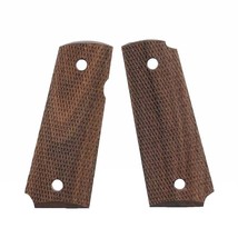 Officers or Compact 1911 Model Walnut Checkered Grips - £22.72 GBP