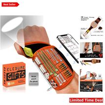 Magnetic Wristband with Flashlight &amp; 16 Powerful Magnets - Ideal Gift fo... - $51.43