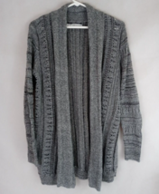 Maurices Women&#39;s Gray &amp; Black Open Front Long Sleeve Sweater Shawl Size 0 - £9.91 GBP