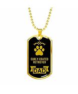 Dog Lover Gift Curly-Coated Retriever Dad Dog Necklace Stainless Steel o... - £36.45 GBP