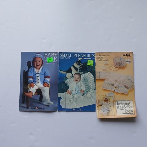 Vintage Knitting &amp; Crochet Pattern books / booklets Lot of 3 Baby Talk - $7.69