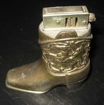 Cowboy Boot Silver Plated Metal Table Top Petrol Lighter Made Occupied Japan - £39.96 GBP