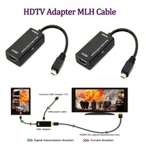 2 Micro Usb To Hdmi Tv Out Hdtv Mhl Adapter Cable For Phones Tablet Fast... - £16.58 GBP