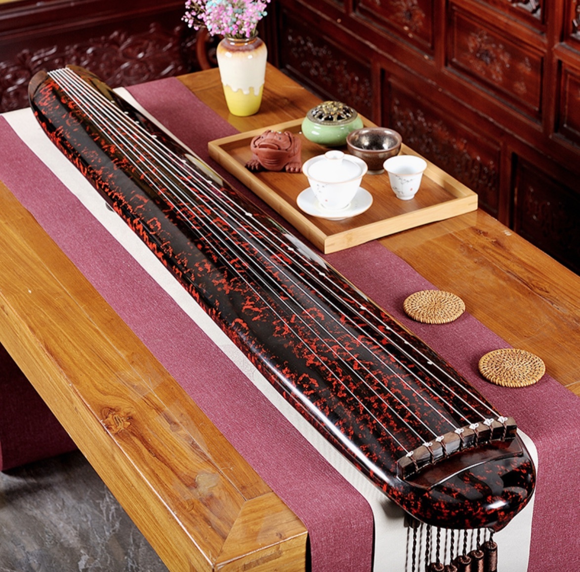 Guqin Chaotic form old fir wood Pure handmade Chinese stringed instruments - £448.63 GBP