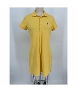 Ralph Lauren Sport Short Sleeve Polo Dress Sz M Yellow Mini Preppy - £24.70 GBP