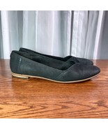 TOMS Julie Ballet Flats Women 8 Black Suede Leather Casual Slip On Shoe ... - £17.54 GBP