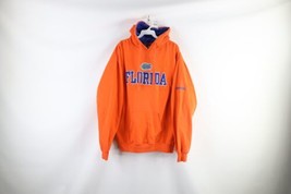 Vtg Mens Large Faded Spell Out University of Florida Hoodie Sweatshirt Orange - £39.41 GBP