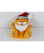 Vtg 80s Garfield The Cat Stuck On You Christmas Bah Humbug Window Cling ... - €29,64 EUR