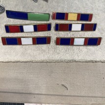 6- Mixed  Distinguished Service Medal ribbon Lapel Pins - $14.84