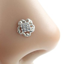 Real 925 Silver White Clear CZ Women Awesome Screw Nose Stud - £11.41 GBP