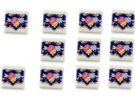 Dollhouse Porcelain Tiles 1.791/3 Reutter Blue Royale Flowers 11-pc  Miniature - £17.01 GBP