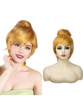SARLA Women&#39;s Short Yellow Anime Cosplay Wig 12 Inch Synthetic Hair with... - £11.28 GBP
