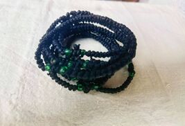 Black thin komboskini prayer bracelet, Rosary komboskini, Brojanica, chotki - $7.99
