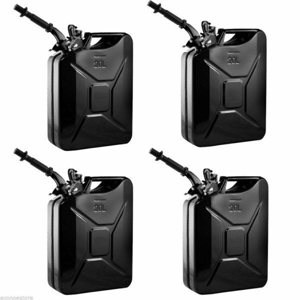 Lot (4) 5 Gallon Jerry Can Gasoline Steel Tank Military Style Storage Ca... - $196.34