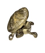 Vintage Solid Brass Turtle Hinged Trinket Box Ashtray Incense Burner 4&quot; ... - $60.99 CAD