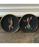 Vintage Pair Of Wall Hanging Plates Israel Man Playing Flute Woman Danci... - $39.57 CAD