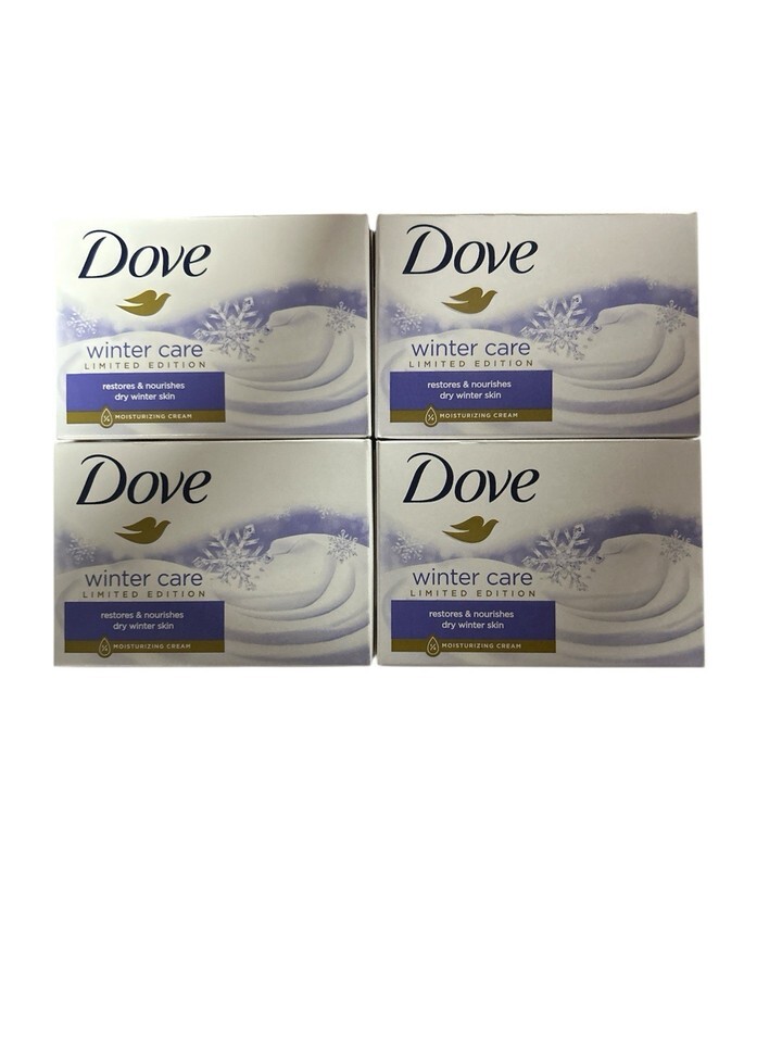 4 Bars Dove WINTER CARE Limited Edition Beauty Bar Soap 4 oz Each New - $24.74 4 Bars Dove WINTER CARE Limited Edition Beauty Bar Soap 4 oz Each New - $24.74