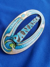 Art Deco Guilloche Enamel Brooch 925 Sterling Silver Pin - $5,083.04 MXN