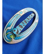 Art Deco Guilloche Enamel Brooch 925 Sterling Silver Pin - $270.75